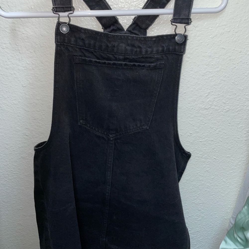 Forever 21 black denim overall dress